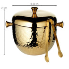 Seau de glace Rico Gold H 21 cm, avec tamis et pince à glace EDZARD-SHOP.com
