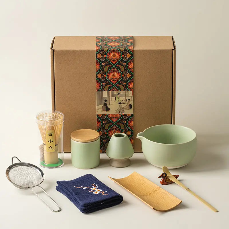 Service Thé Matcha 9 Pièces Coffret Cadeau – Set Céramique Simplicité Moderne Dropshipman