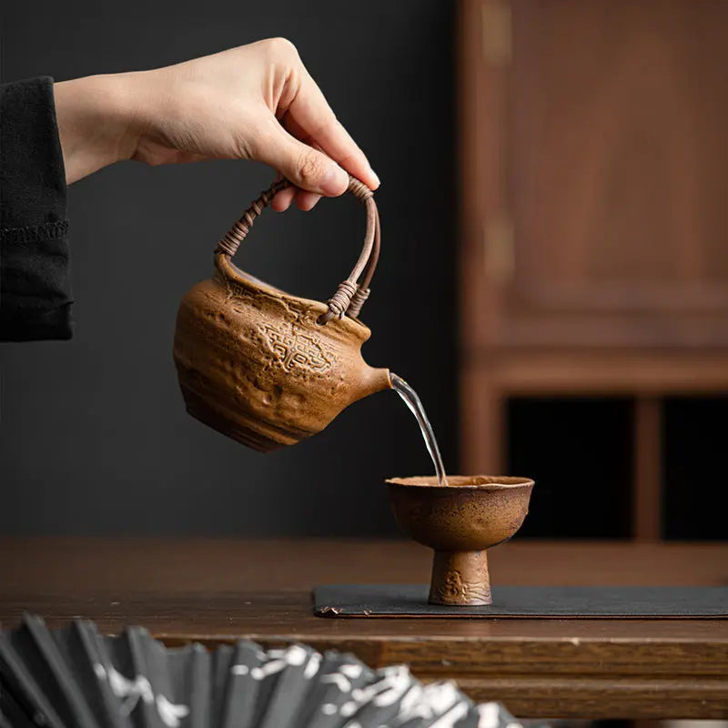 Service Thé traditionnel chinois Kung Fu antique – Théière grès glaçure art du thé Dropshipman