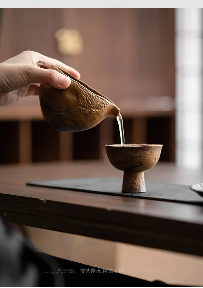 Service Thé traditionnel chinois Kung Fu antique – Théière grès glaçure art du thé Dropshipman