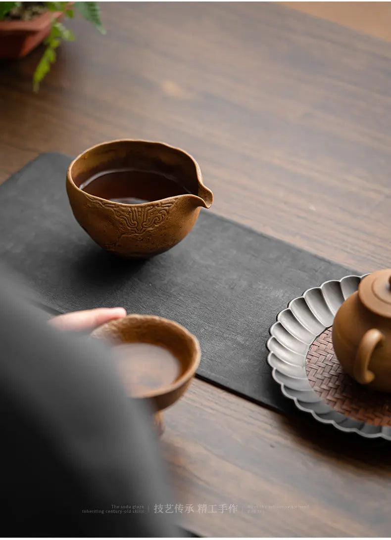 Service Thé traditionnel chinois Kung Fu antique – Théière grès glaçure art du thé Dropshipman