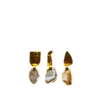 Service à fromage pierre agate beige - lot de 3 AULICA