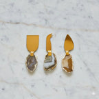 Service à fromage pierre agate beige - lot de 3 AULICA