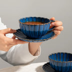 Service café céramique japonais rétro – Set tasse soucoupe porcelaine motifs floraux Dropshipman