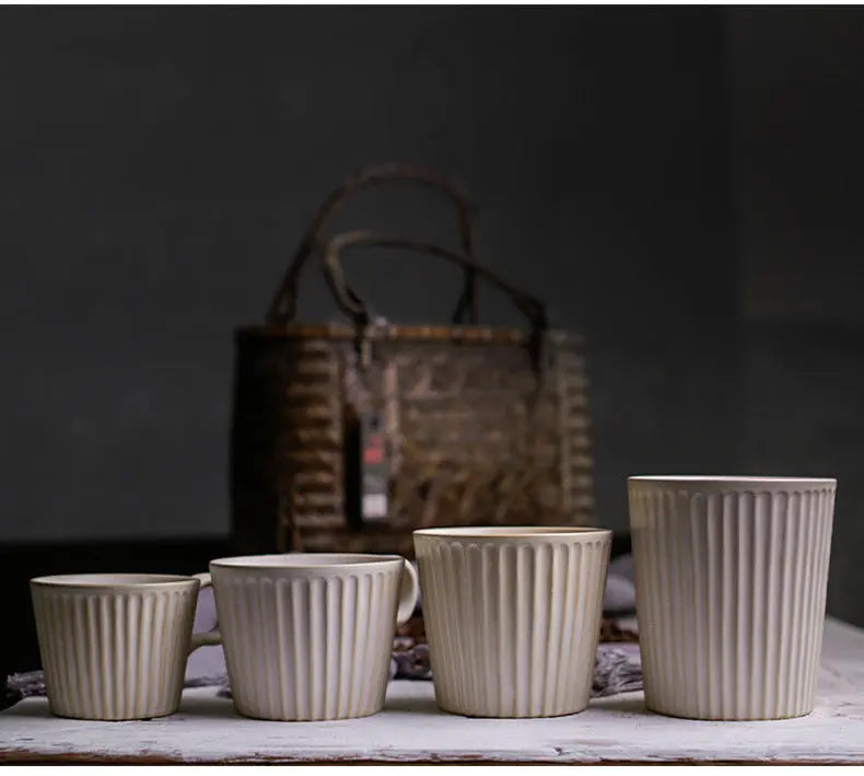 Service café céramique style japonais – Set tasse soucoupe poterie moderne simplicité Dropshipman