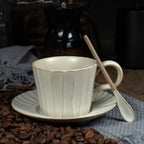 Service café céramique style japonais – Set tasse soucoupe poterie moderne simplicité Dropshipman