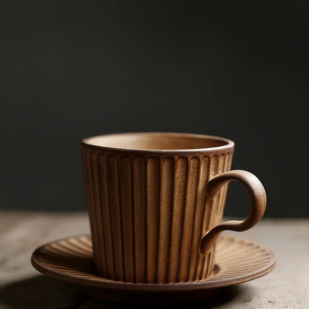 Service café céramique style japonais – Set tasse soucoupe poterie moderne simplicité Dropshipman