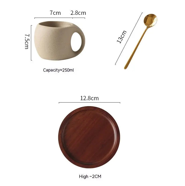 Service café japonais rétro créatif – Set tasse cuillère luxe vintage 250ml Dropshipman