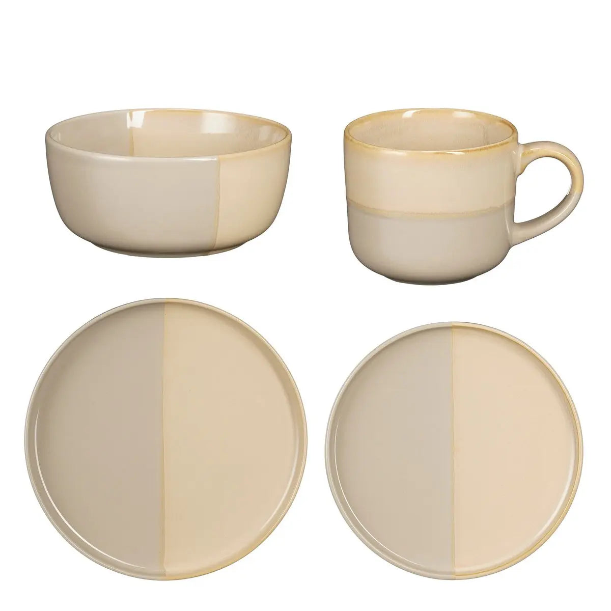 Service de vaisselle Ozzu Gris Mica Decorations