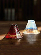 Service saké Mont Fuji traditionnel japonais – Tasses thé verre dorure feuille or domestique 220ml Dropshipman