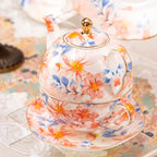 Service thé porcelaine fine style pastoral français – Coffret artisanal traditionnel Dropshipman
