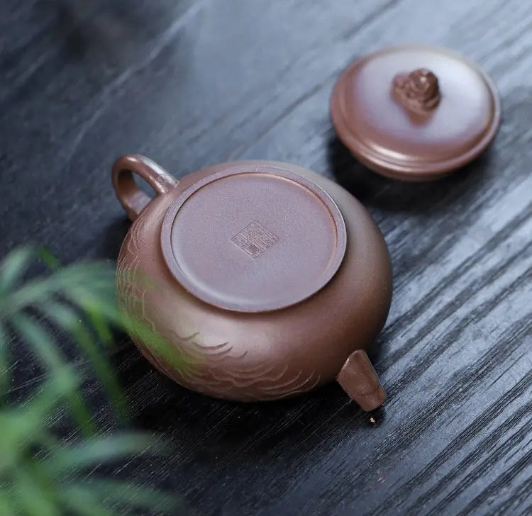 Service thé traditionnel chinois artisanal sable violet Kung Fu fait main – Théière argile violette luxe doux rétro art du thé Dropshipman