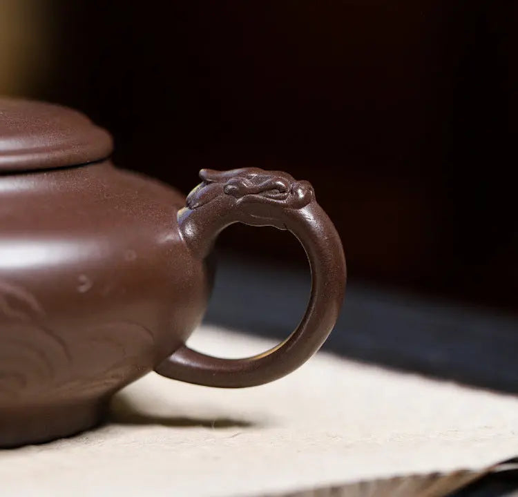 Service thé traditionnel chinois artisanal sable violet Kung Fu fait main – Théière argile violette luxe doux rétro art du thé Dropshipman