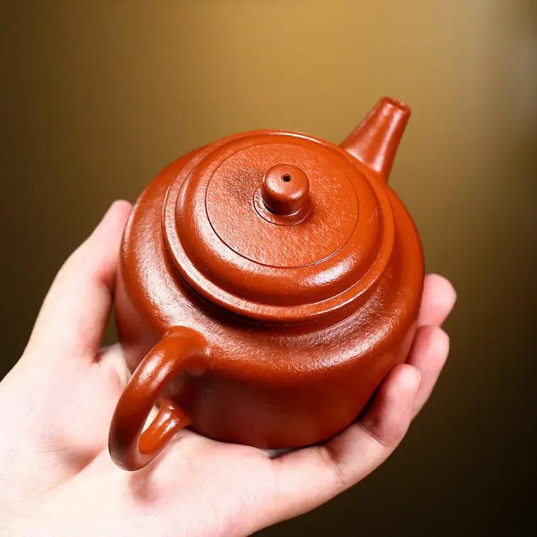 Service thé traditionnel chinois sable cinabre Dezhong Kung Fu – Théière sable violet peint main Dropshipman