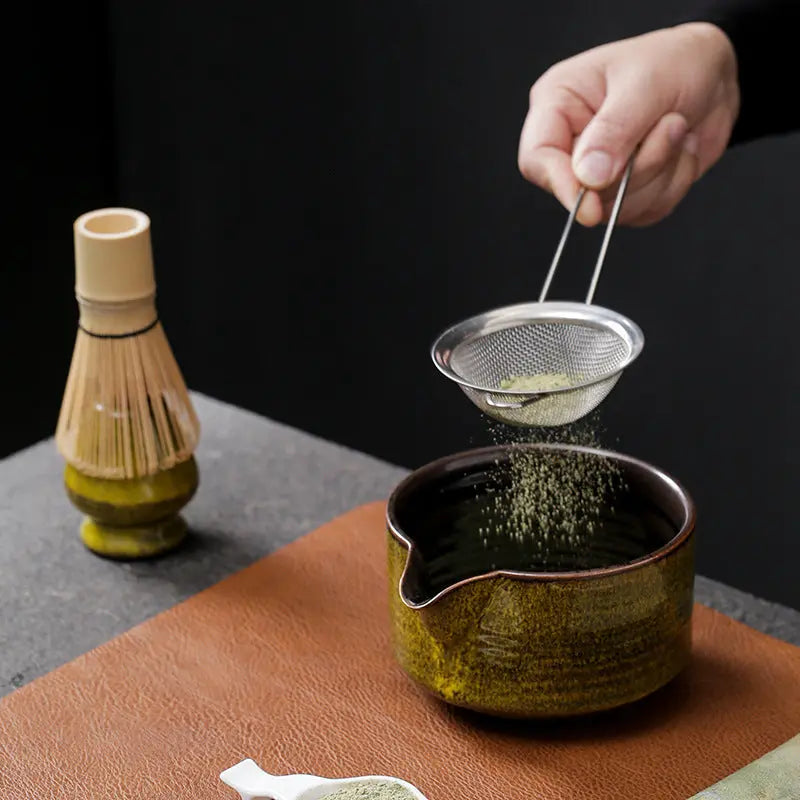 Service thé traditionnel japonais matcha cuit au four – Coffret céramique 4 pièces art du thé Dropshipman