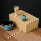 Service thé traditionnel japonais matcha cuit au four – Coffret céramique 4 pièces art du thé Dropshipman