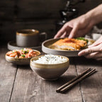 Service vaisselle céramique antique – Set assiettes bols style japonais rétro rustique Dropshipman