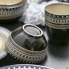 Service vaisselle céramique européen – Set relief Bohemia restaurant assiettes bols tasses Dropshipman
