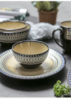 Service vaisselle céramique européen – Set relief Bohemia restaurant assiettes bols tasses Dropshipman