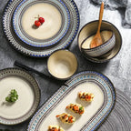 Service vaisselle céramique européen – Set relief Bohemia restaurant assiettes bols tasses Dropshipman