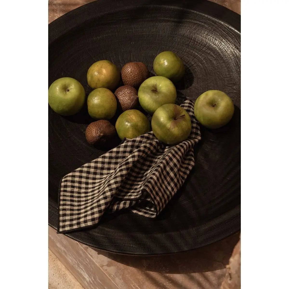 Serviette The Picknick - Noir Naturel - 45x45 Bazar Bizar Living