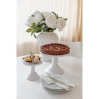 Serviette à gâteau et couteau à gâteau EDZARD, argenté, résistant au ternissement, longueur du couteau 32 cm, longueur du levier 28 cm EDZARD-SHOP.com