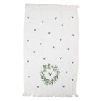 Serviette invitée 40x66 cm coeur de coton blanc Clayre & Eef.