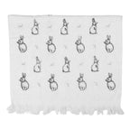 Serviette invitée 40x66 cm lapin en coton blanc Clayre & Eef.