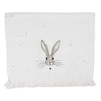 Serviette invitée 40x66 cm lapin en coton blanc Clayre & Eef.