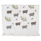 Serviette invitée 40x66 cm mouton de coton blanc Clayre & Eef.