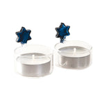 Set 2 bougeoirs maguen bleu boîte pvc AULICA