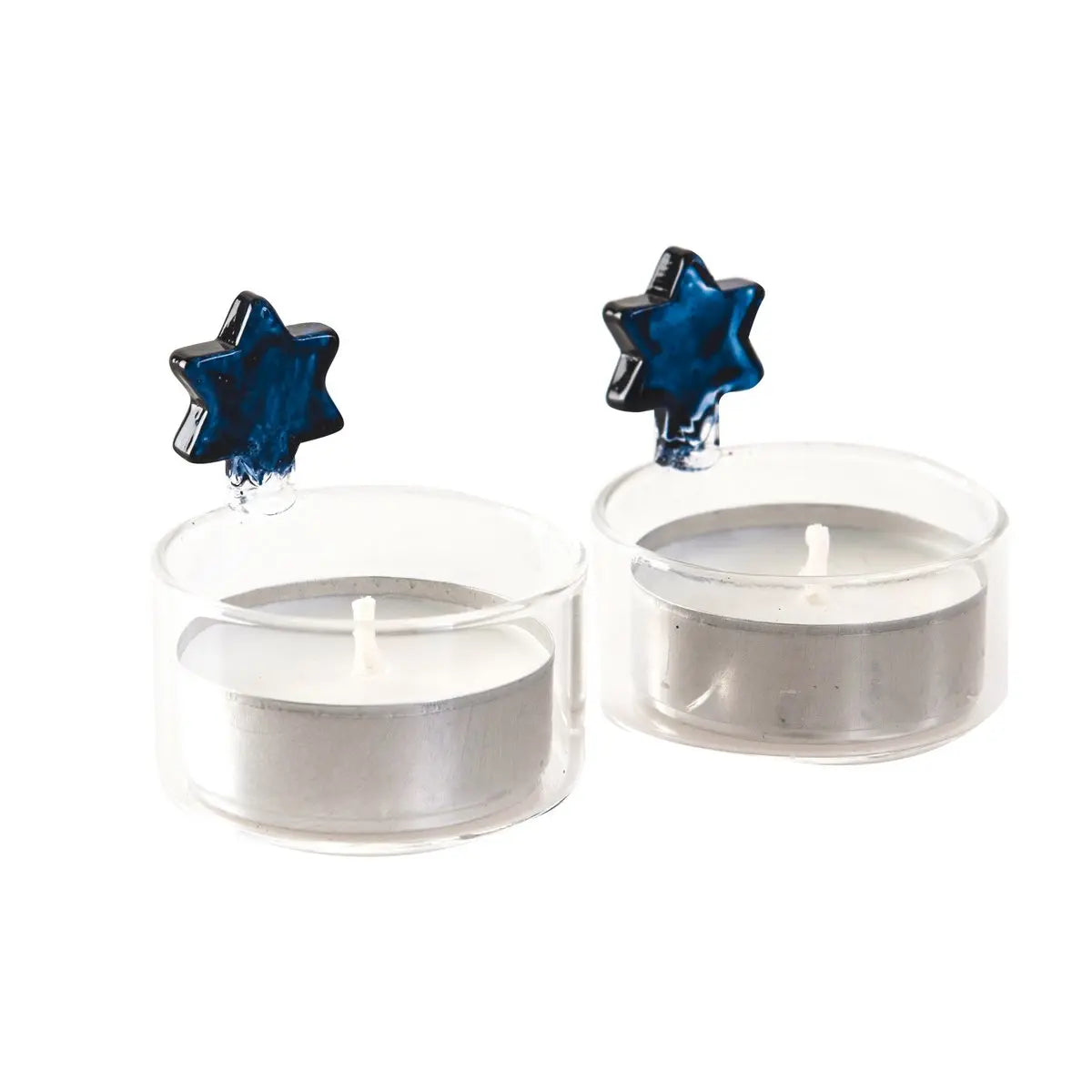 Set 2 bougeoirs maguen bleu boîte pvc AULICA