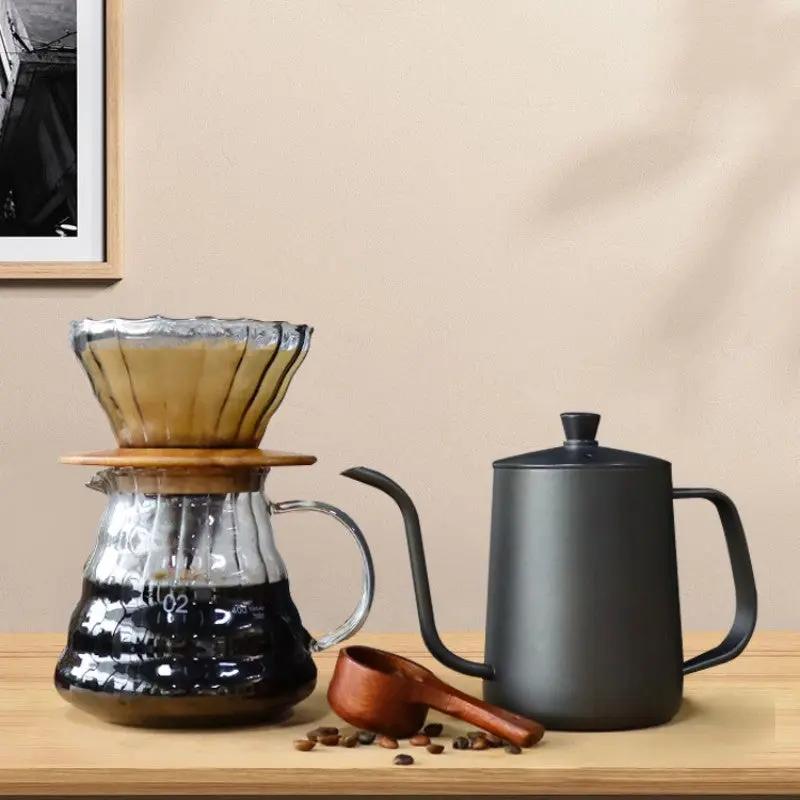 Set Café Camping Portable Extérieur – Cafetière Manuelle Métal Pique-Nique 5 Pièces Dropshipman