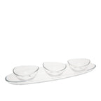 Set apéritif de 3 coupelles sur plateau transparent 50cm AULICA