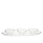 Set apéritif de 3 coupelles sur plateau transparent 50cm AULICA