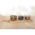 Set apéritif de 3 verres avec plateau en bois 29.5x8x6.1cm AULICA