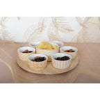 Set apéritif de 7 coupelles sur plateau en bois rond AULICA
