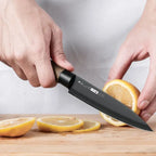 Set couteaux cuisine antirouille – Lames noires acier inoxydable moderne 4 pièces Dropshipman