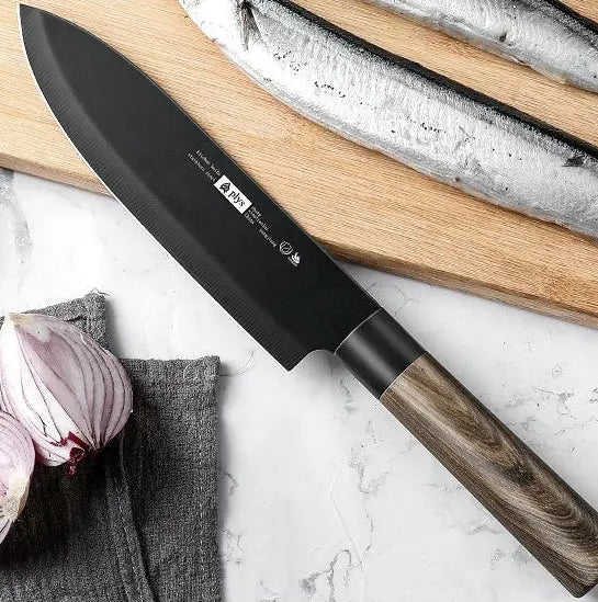 Set couteaux cuisine antirouille – Lames noires acier inoxydable moderne 4 pièces Dropshipman