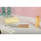 Set de 2 couteaux à fromage martelés dorés AULICA