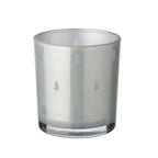 Set de 2 verres à bougies chauffe-plat Tani (hauteur 8 cm, ø 7 cm), gris, lanterne avec motif sapin EDZARD-SHOP.com