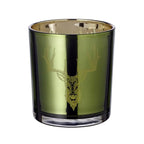 Set de 2 verres à bougies chauffe-plat Ted (hauteur 8 cm, ø 7 cm), extérieur vert / intérieur or, lanterne à motif cerf EDZARD-SHOP.com