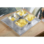 Set de 4 coupelles sur plateau en aluminium AULICA