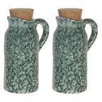 Set huile et vinaigre lot de 2 Vert 8x6x14 cm Clayre & Eef.