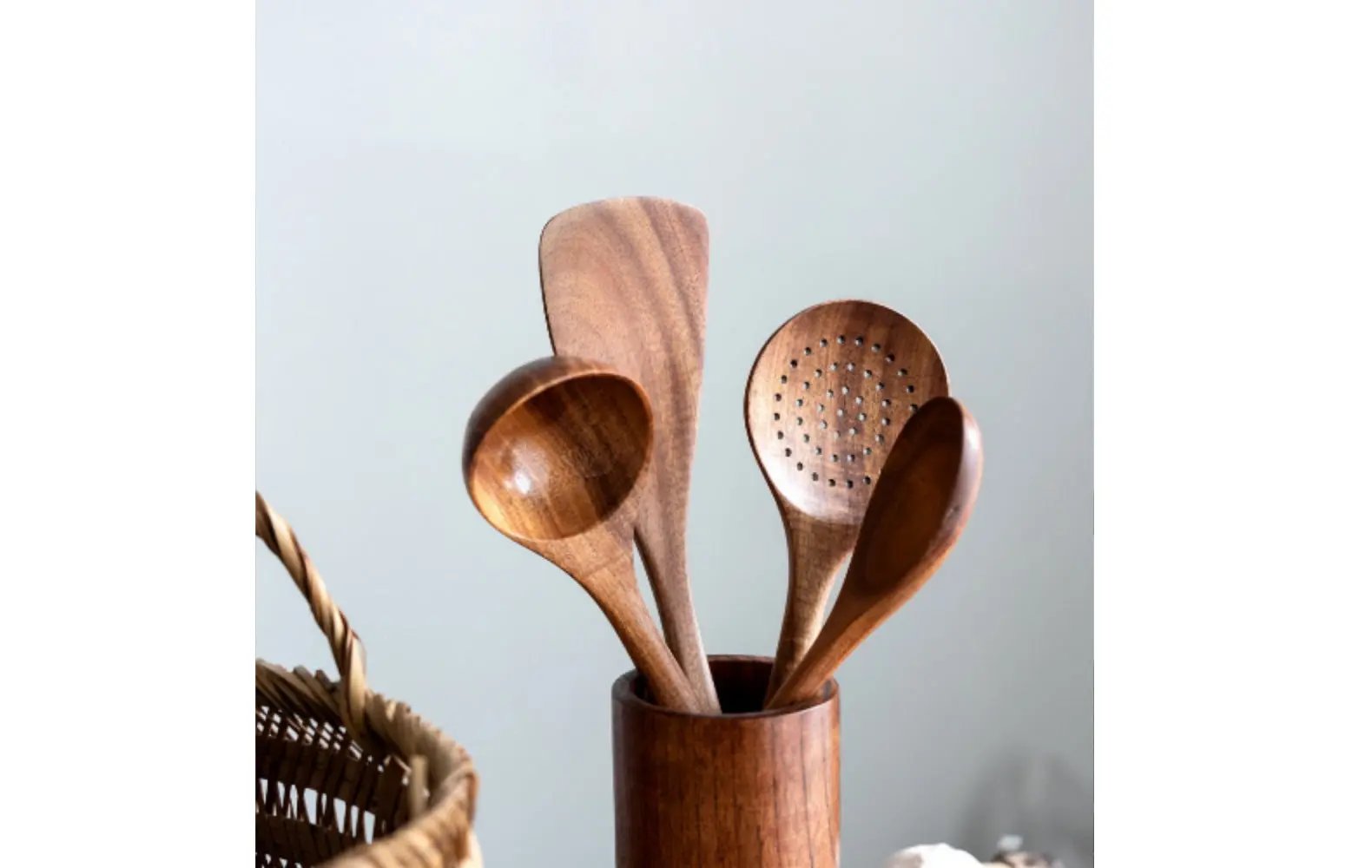 Set spatules cuisine teck – Kit ustensiles artisanal Dropshipman