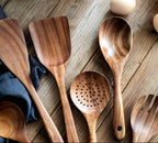 Set spatules cuisine teck – Kit ustensiles artisanal Dropshipman
