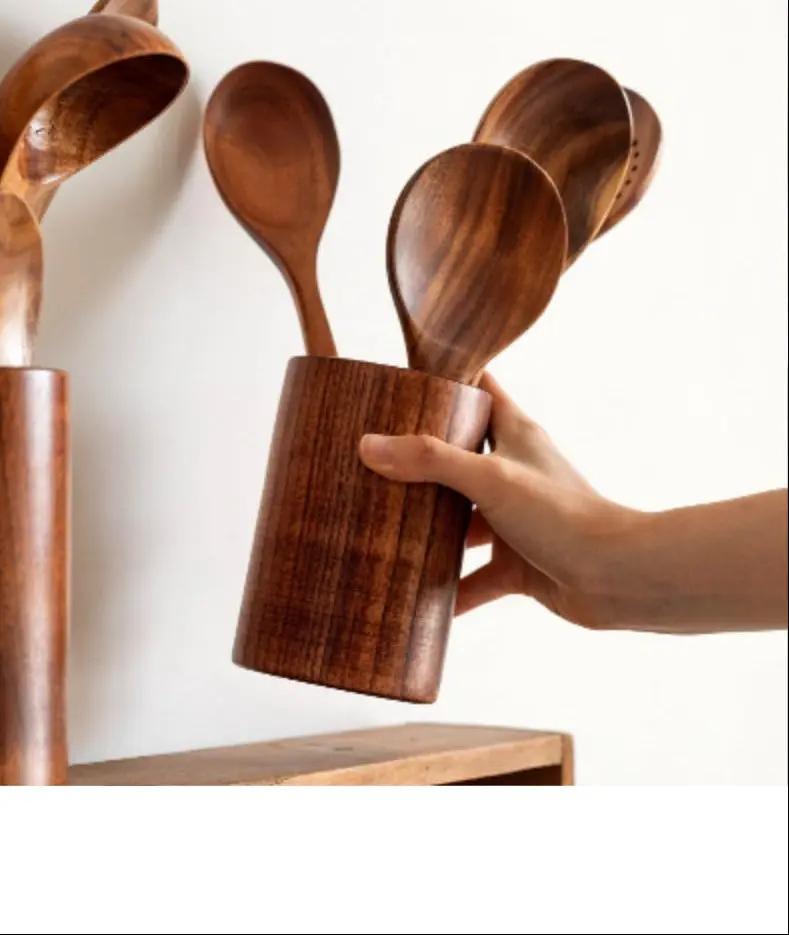 Set spatules cuisine teck – Kit ustensiles artisanal Dropshipman