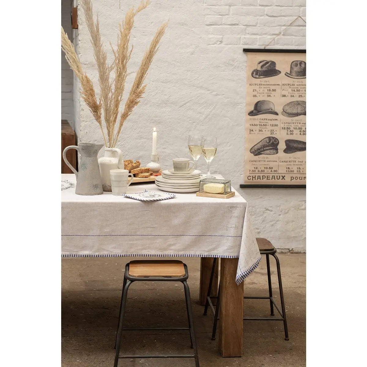 Sets de table lot de 6 48x33 cm set de table coq en coton beige Clayre & Eef.