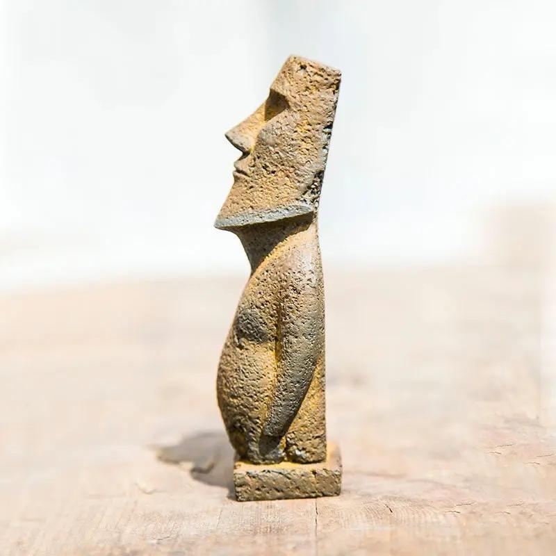 Statue Moaï île de Pâques style créative pierre – Décoration résine artisanale moderne Dropshipman