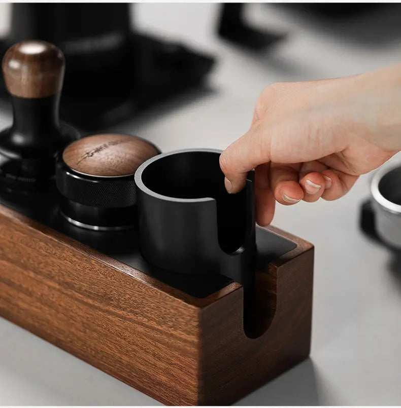 Support Tamper Café Noyer Premium – Station Barista Multifonction 51-58mm Dropshipman